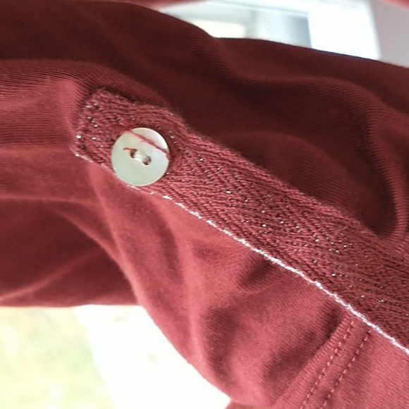 Anthropologie Tiny Burgundy Maroon Embroidery Button Down Belted Dress M - Picture 7 of 12